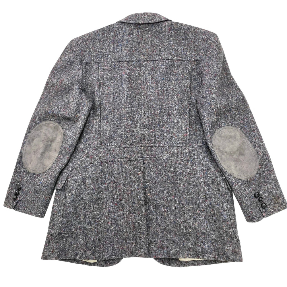 Pendleton Tweed Blazer Size 43 Men Gray Suede Elbow Patch USA Americana - Picture 8 of 16